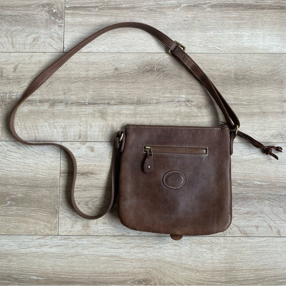 Vintage Roots genuine leather crossbody bag messenger style tribal bag - Picture 5 of 14